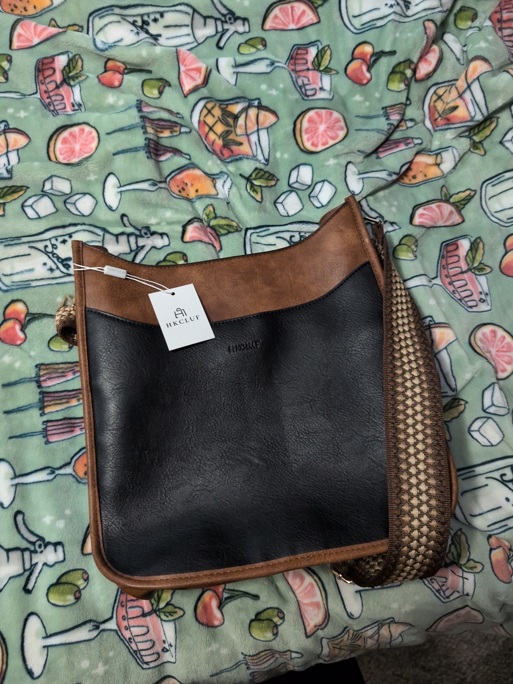 Two-Tone Brown & Black Crossbody Bag